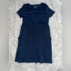 Girls navy blue dress with pockets